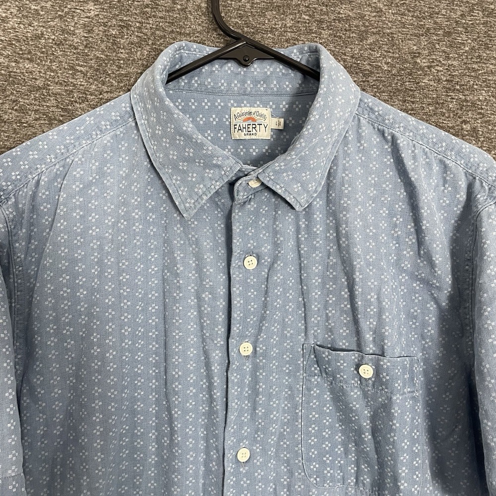 Faherty Blue Casual Button Down Shirt